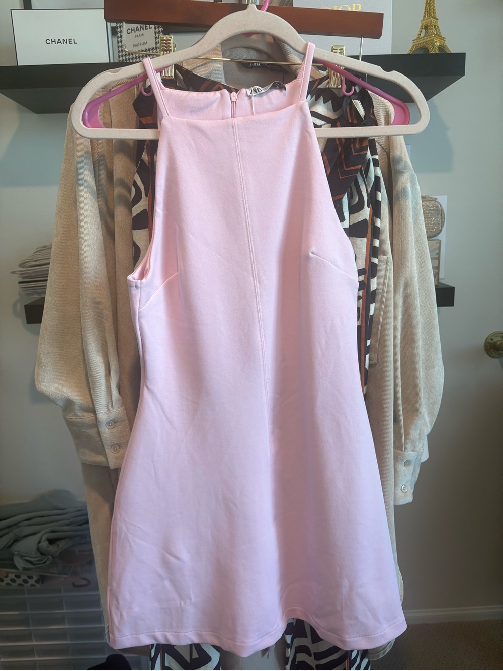 ZARA NWT Light Pink Halter Mini Dress - Picture 5 of 6
